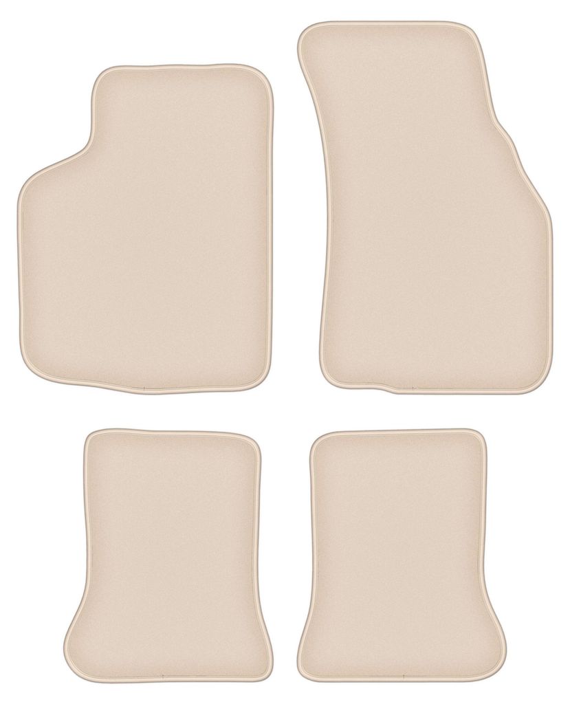DURBAN Beige Velours-Fußmatten-Set für Volkswagen Golf I Cabrio (1979-1993)