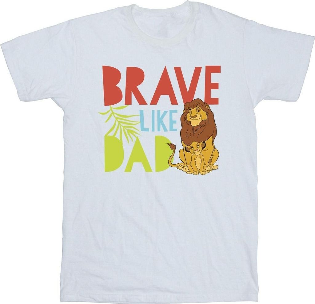 Disney - "The Lion King Brave Like Dad" T-Shirt für Herren BI32942 (4XL) (Weiß)