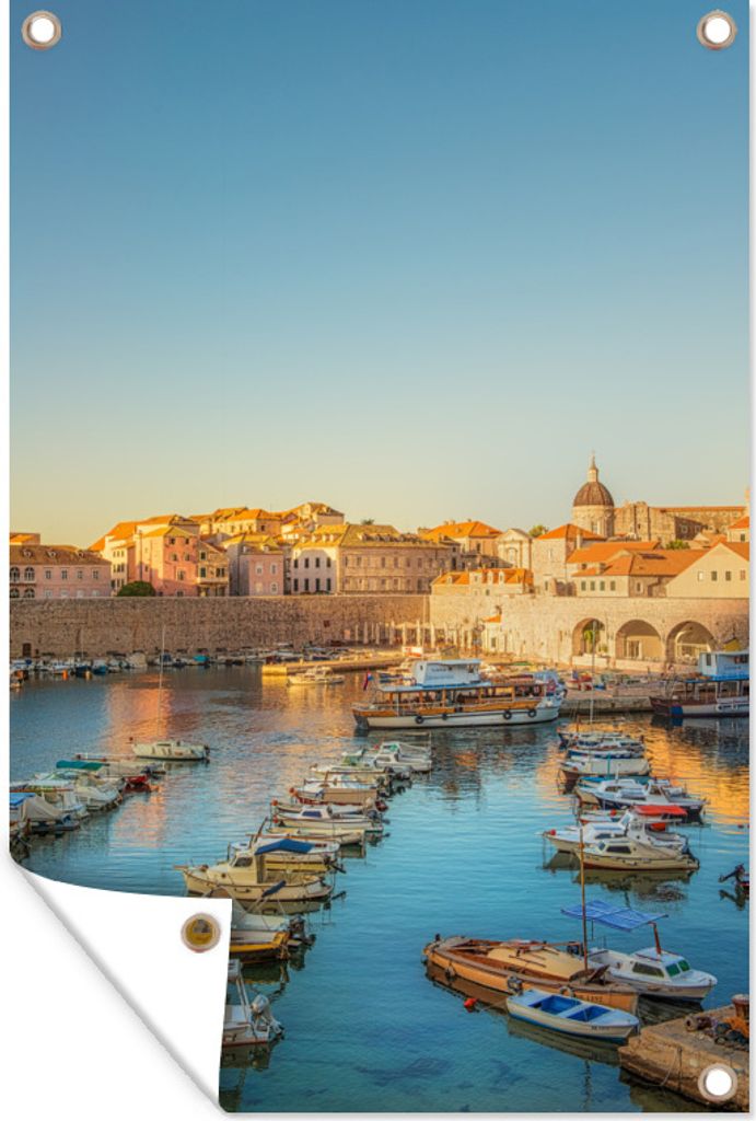 MuchoWow 40x60 cm Outdoor-Poster Gartendeko Sichtschutz Garten Poster für den Garten Hafen in der Altstadt von Dubrovnik, Kroatien