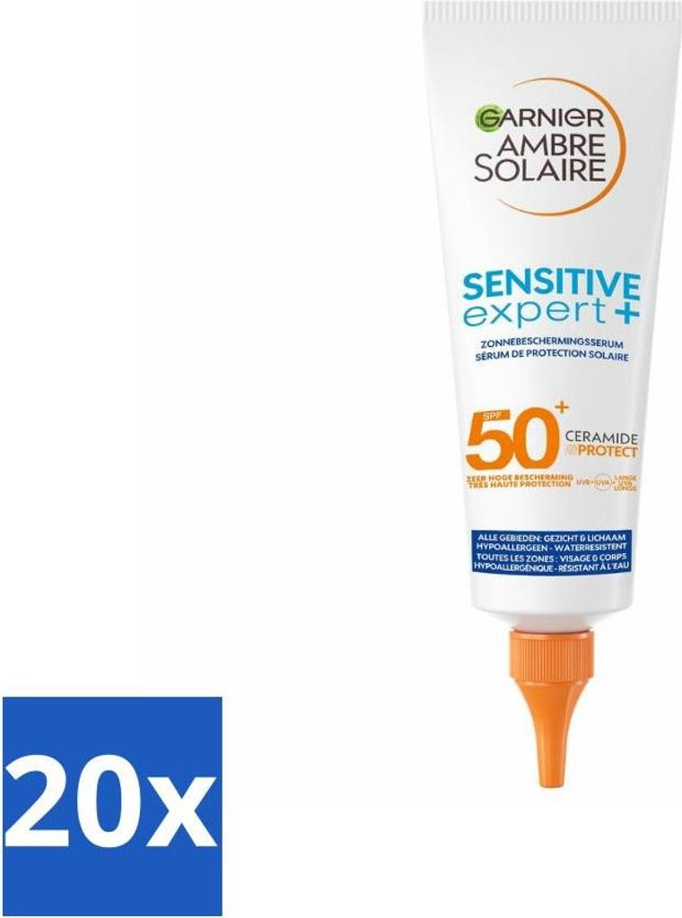 Garnier - Ambre Solaire - Sonnenschutzserum - Sensitive Expert - LSF 50+ - 125 ml - Vorteilspack - 20 Stücke