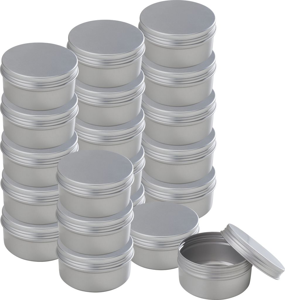 VBS XXL Cremedosen RUND mit Schraubverschluss aus Aluminium 20 Stück 20 Stück, 200 ml