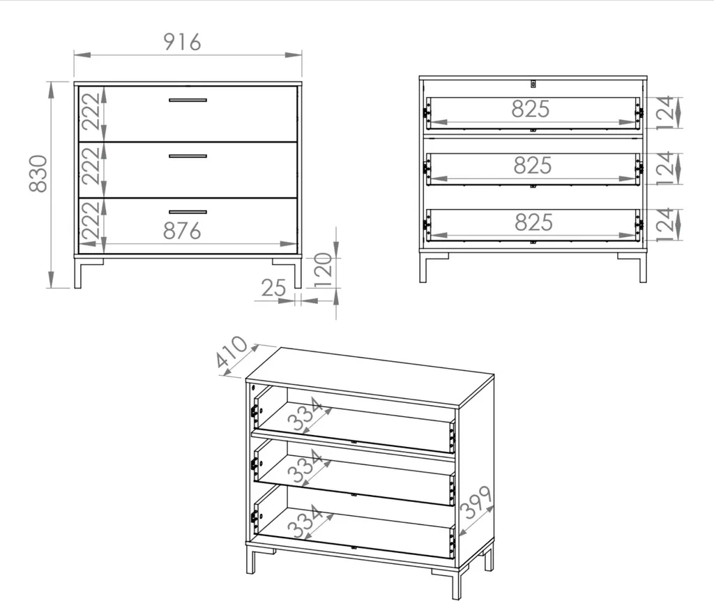 Commode de Chambre Nevio 92cm - Rangement Chêne et Noir Design - 8