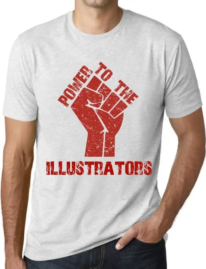 Herren Grafik T-Shirt Alle Macht den Illustratoren – Power To The Illustrators – Öko-Verantwortlich Vintage Jahrgang Kurzarm Lustige Druck Geb...