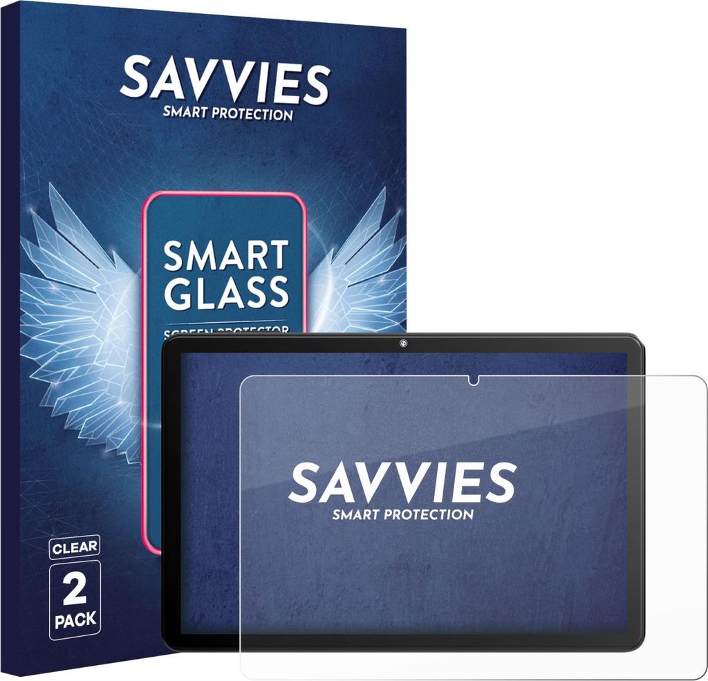 2x Savvies Schutzglas Folie für Rebecco Z50 10.1" 9H Panzer Schutzfolie Glas Displayschutz klar transparent