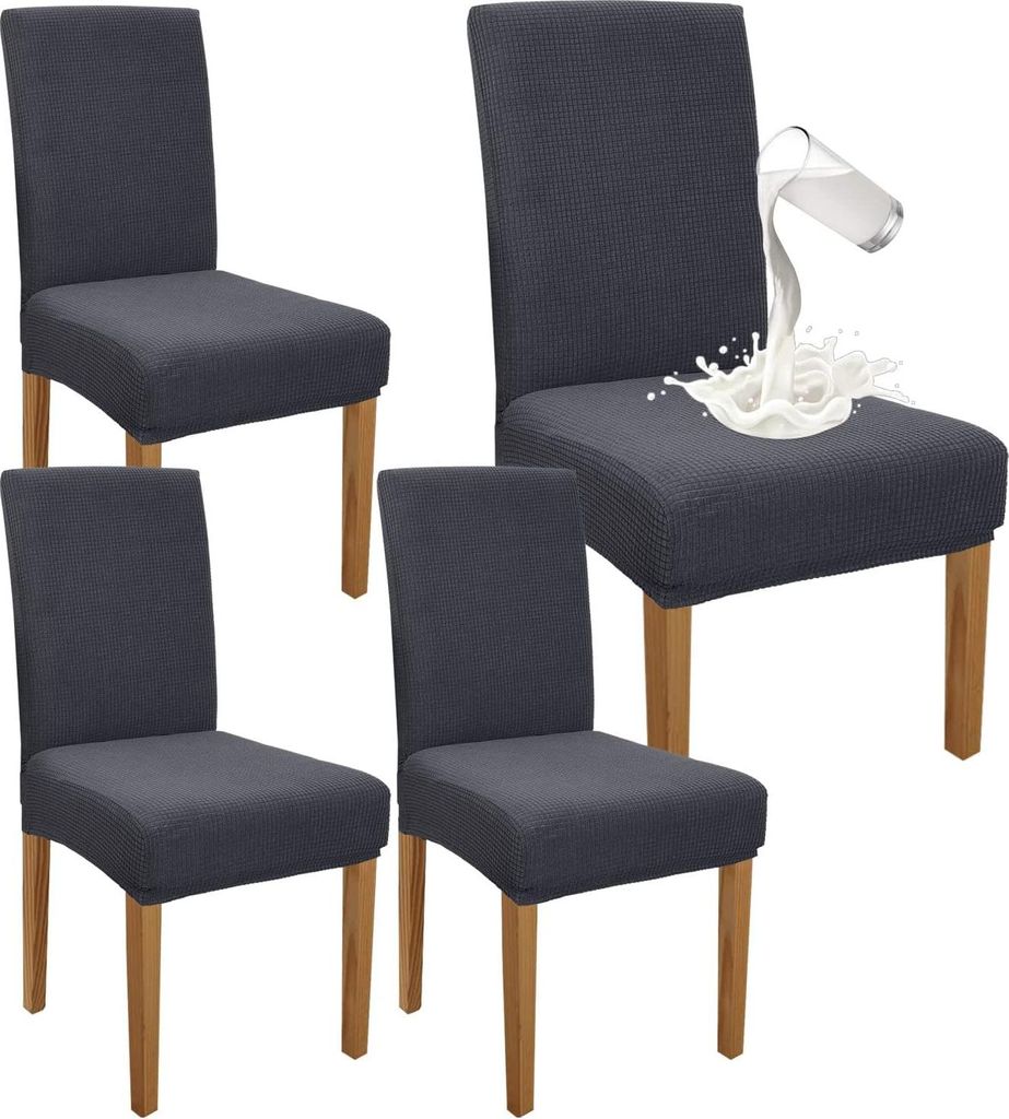 Premium Wasserdicht Esszimmer Stuhl Abdeckungen Satz Von 4, Stretch Hohen Zurš¹ck Stuhlhussen Slipcover Fš¹r Esszimmer, Abnehmbaren Stuhl Schut...