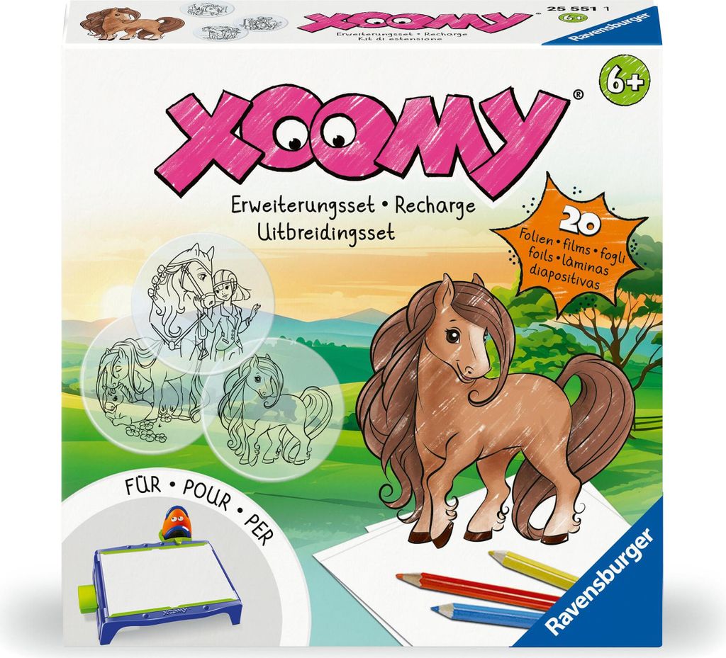 Ravensburger Xoomy Erweiterungsset Pferde - Erweiterungsset für den Xoomy Midi oder Maxi, Xoomy Erweiterung mit 20 neuen Motiven.