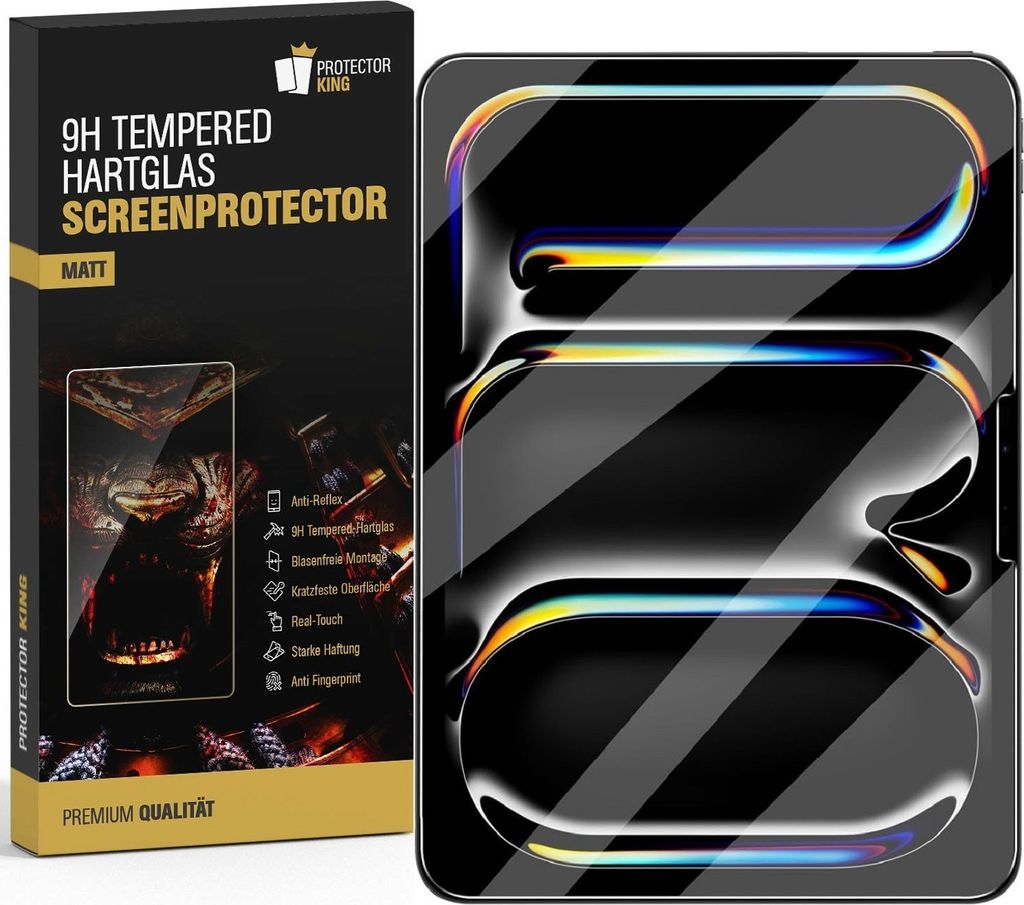2x 9H Panzerglas für iPad Pro 13 2024 matt Anti-Reflex entspiegelt echtes Tempered Glass Panzerfolie Displayschutz Schutzglas Schutzfolie Screen-P...