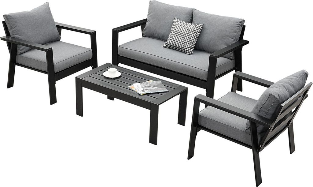 MEXO Gartenlounge-Set Gartenmöbel Set Aluminium Loungeset Produktbild 