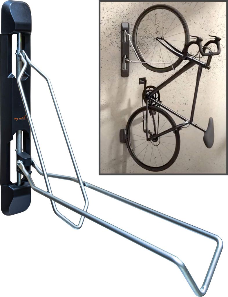 my wall Fahrradwandhalter de - HR11L, Fahrradwandhalter de, platzsparend, schwenkbar, klappbar, Breite de Reifen de bis 71 mm, Fahrradaufhängung, ...