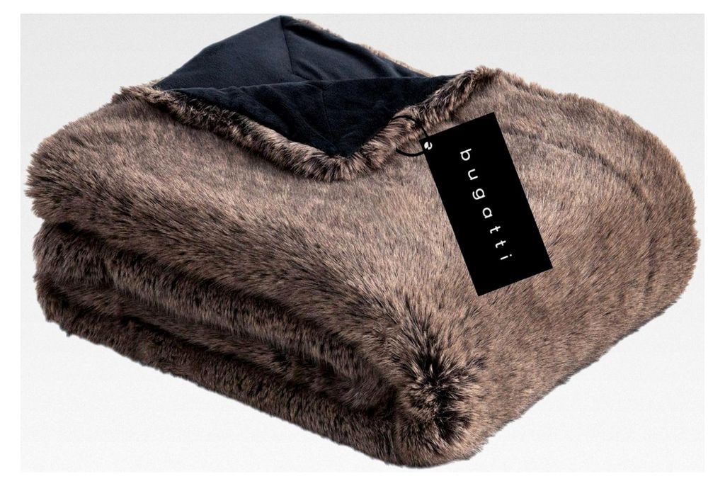 Kunstfell Decke 150x200 cm - Flauschige und weiche Fellimitat Kuscheldecke in Dunkelbraun