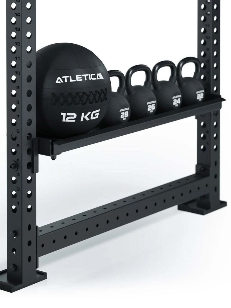 ATLETICA R8 Ablage Regal für Kettlebells | Einfache Montage am Power Rack | Vorhandener Platz optimal genutzt | Sorgt für Ordnung | Hohe Tragkraft