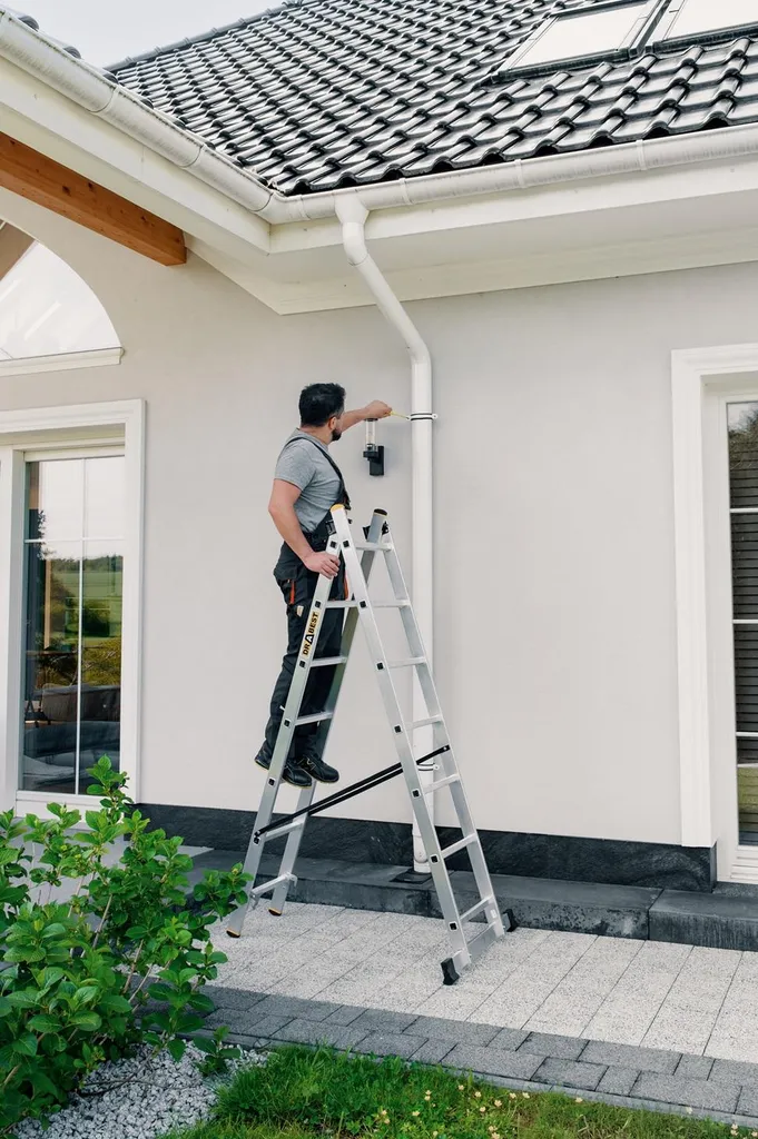 Échelle Double en Aluminium 2x7 Marches Transformable Charge 150 kg