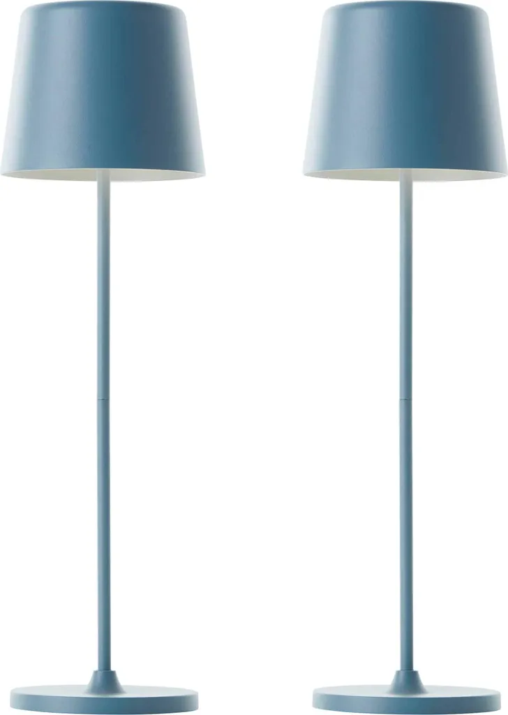 BRILLIANT Lampada da tavolo ricaricabile a LED Kaami, 2 W, 310 lm, 3000 K, blu, set da 2