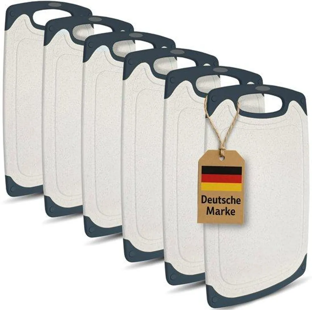 Lot de 6 petites planches à déjeuner KPYTO 25x15 cm crème et noir