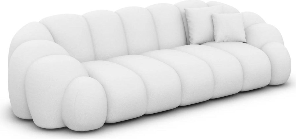 Kunstleder 3-Sitzer Couch Liora Weiß