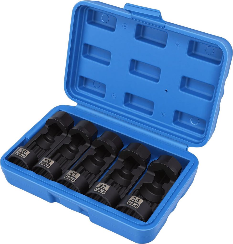 Federbeinmutter-Steckschlüssel 18 mm, 19 mm, 21 mm, 22 mm, 24 mm, 12-kant, 1/2-Zoll-Antrieb, Federbein-Spreizsteckschlüssel