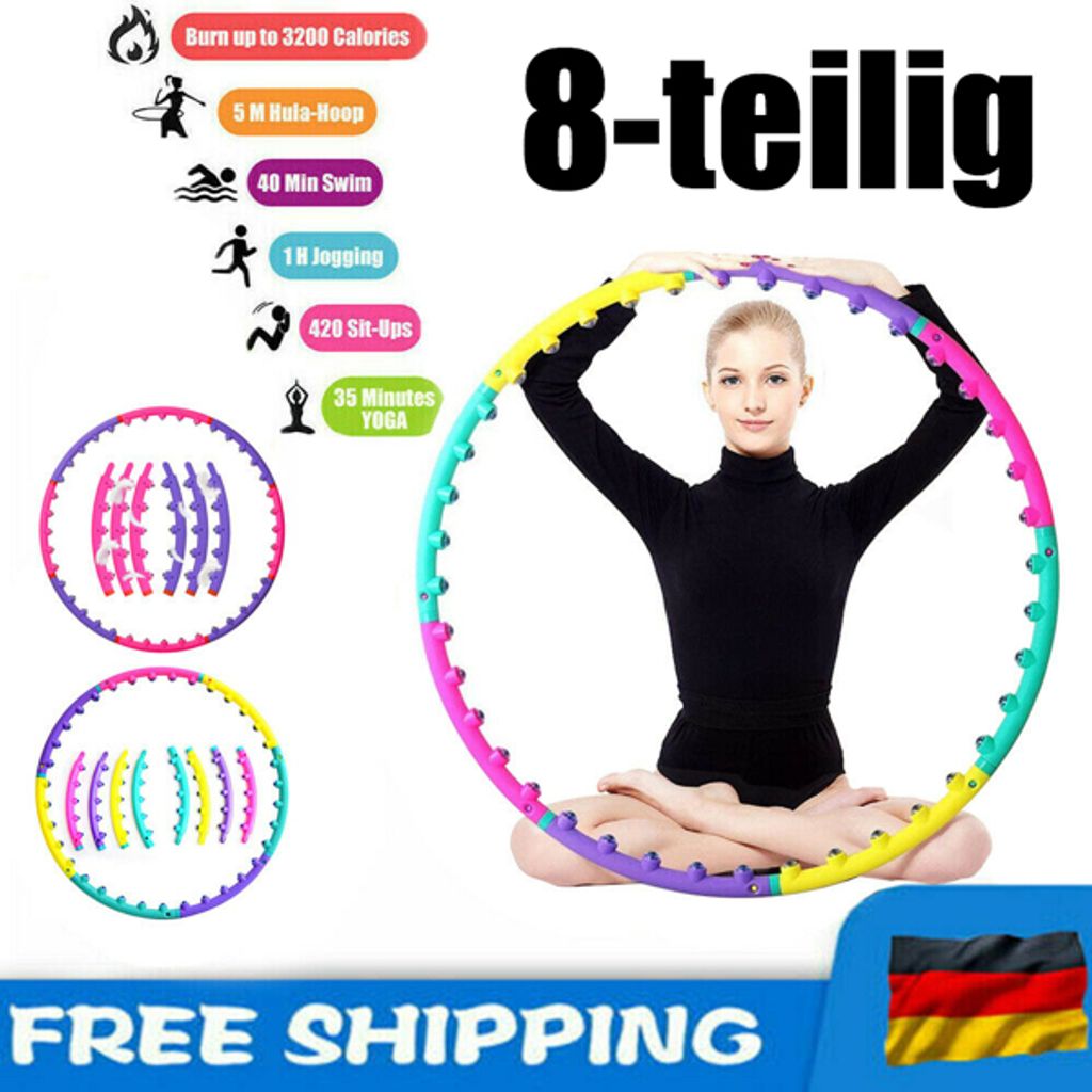 Hula Hoop Reifen Fitness Magneten Bauchtrainer Abnehmen Massagenoppen Ring 98cm 