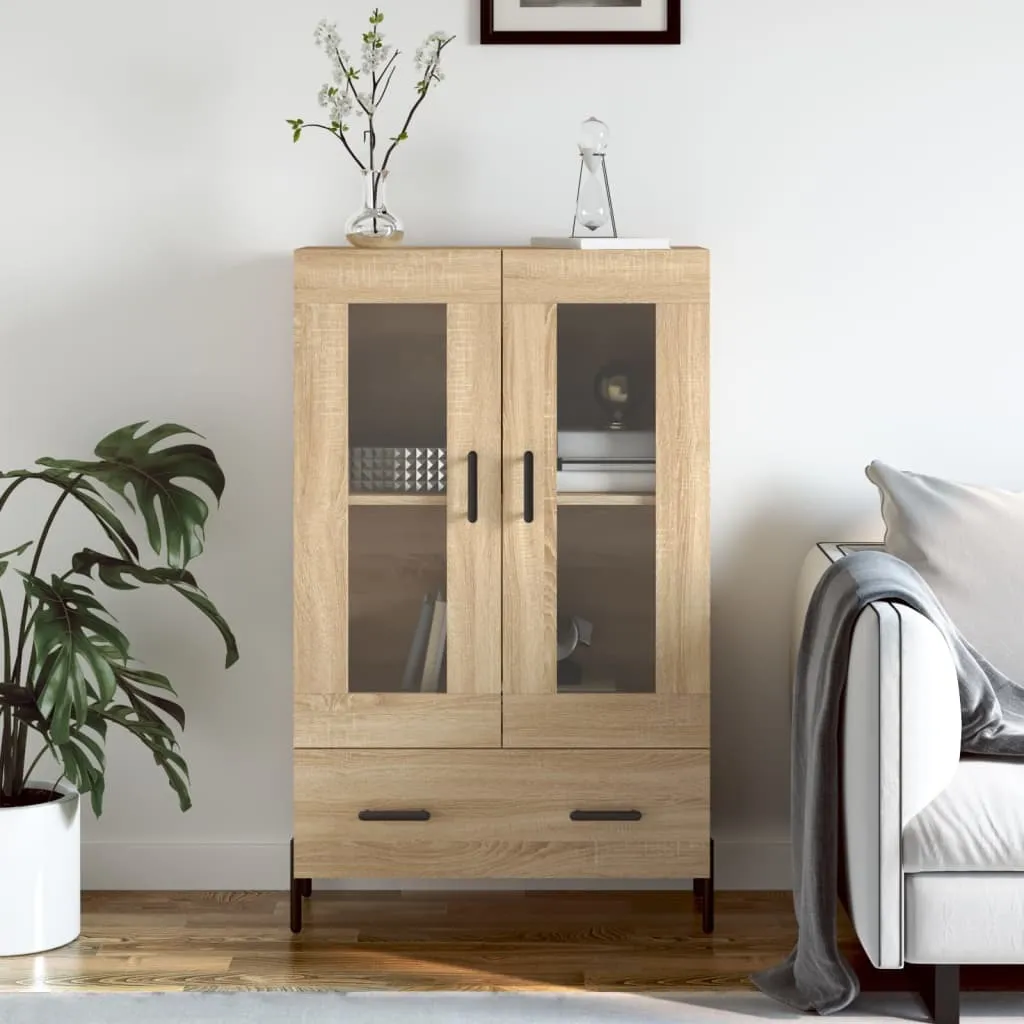 The Living Store Credenza Sonoma rovere 69,5x31x115 cm Materiale in legno