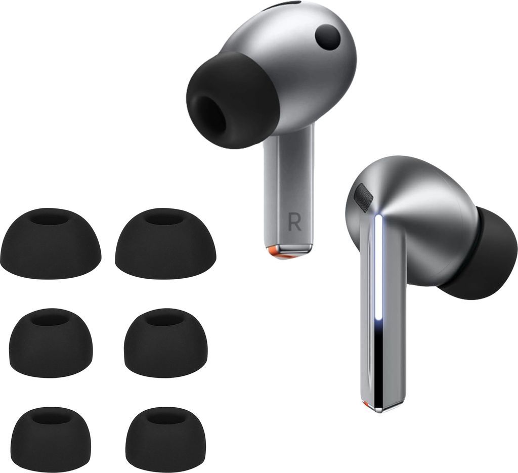 kwmobile 6x Polster kompatibel mit Samsung Galaxy Buds 3 Pro - 3 Größen - Silikon Ohrstöpsel In-Ear Kopfhörer