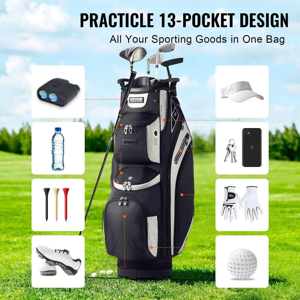 Sac de golf 14 diviseurs avec poches multiples et rangement complet - 4