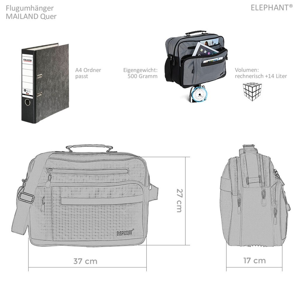 FANDARE Ultraleichte Umhängetasche Für Herren & Damen – Passend Für 15,6 Zoll Laptop, 34x15x31 Cm, Wasserabweisend, Verstellbarer Gurt