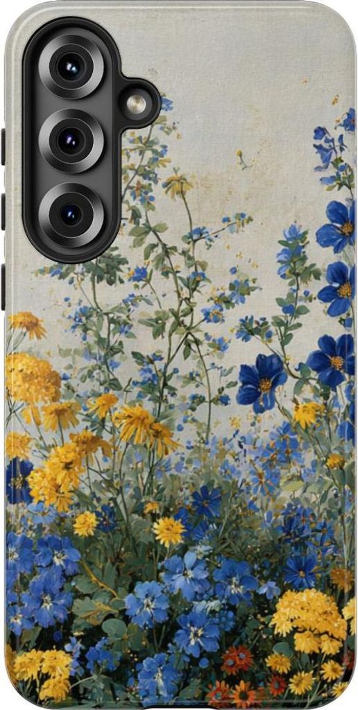 Blaue und gelbe Wildblumen – Hülle Kompatibel mit Samsung Galaxy S25 Plus