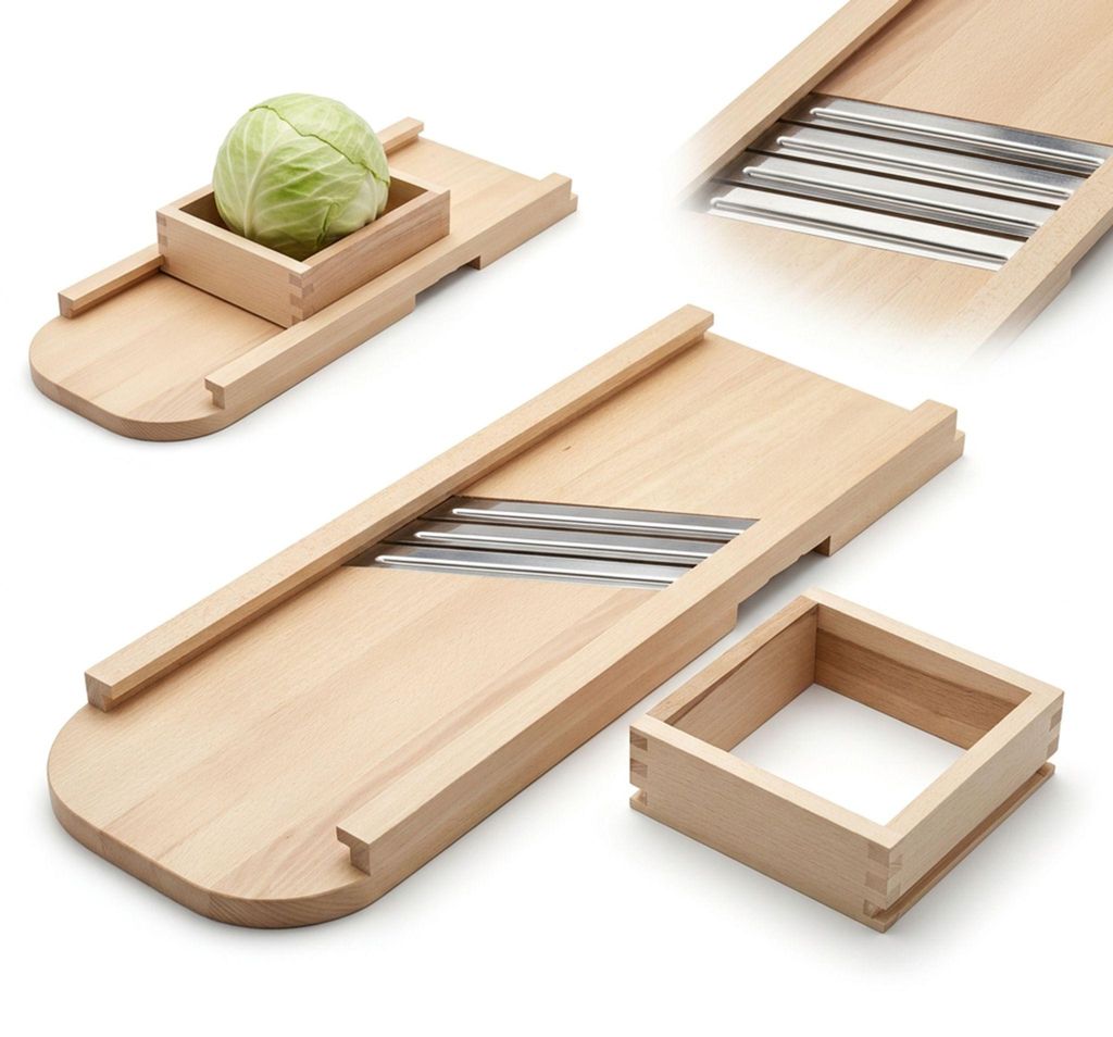 Großer SCHNEIDEMASCHINE mit Holzschublade  Handbetrieben Produktbild 