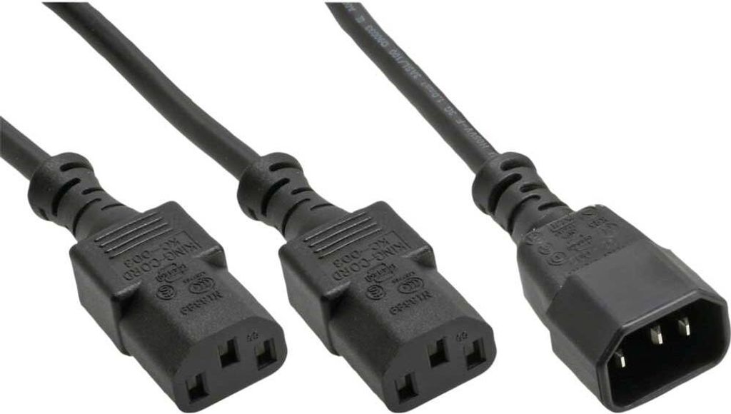 InLine® câble réseau en Y, appareils froids, 1x IEC-C14 sur Image du produit 