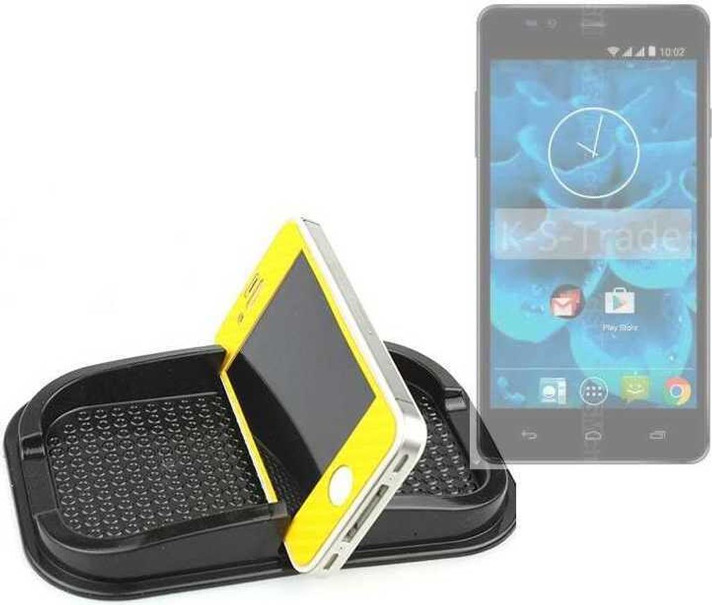 K-S-Trade Auto Anti Rutsch Matte Smartphone-Halter kompatibel mit Qilive Q4 5.5 Haft Pad Armaturenbrett Handy-Halterung Silikon