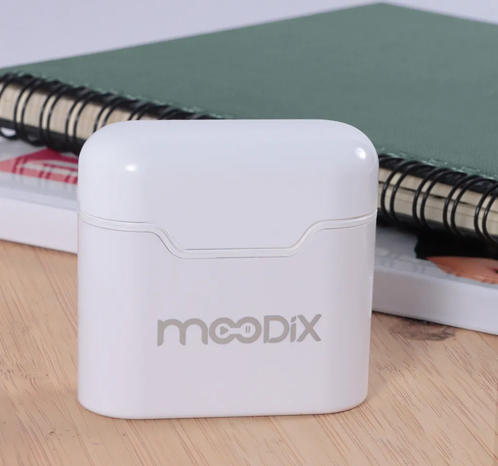 Écouteurs Bluetooth Tactiles Moodix Blancs, Son HD et Micro Intégré