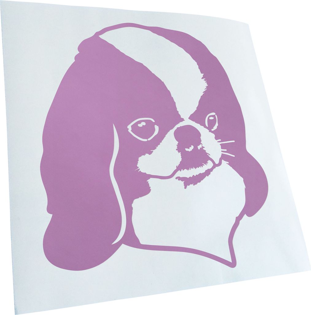 Kiwistar - Autoaufkleber - Japanese Chin Hund - Flieder - 30x27cm - Aufkleber für Auto, Laptop, Fahrrad, LKW, Motorrad Mehrfarbig JDM Decal Racing