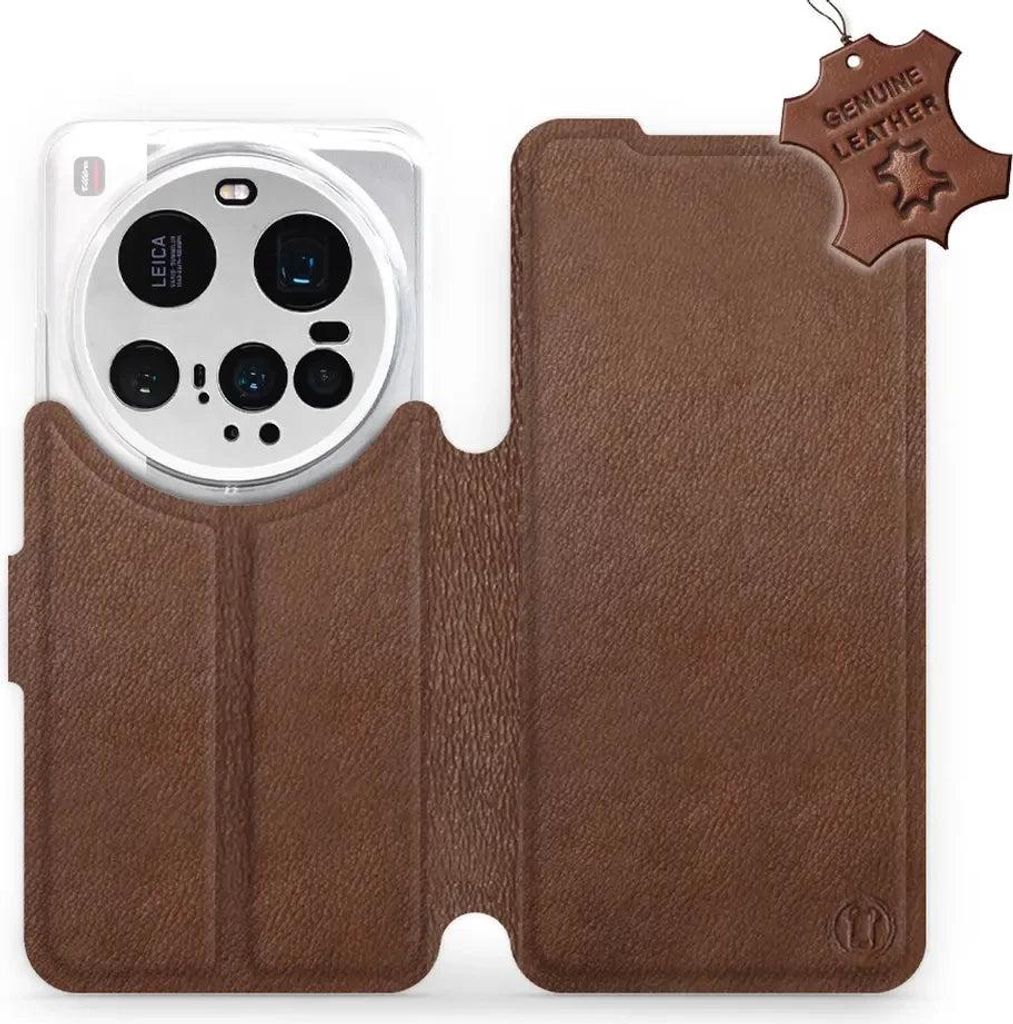Echtleder Handyhülle für Xiaomi 15 Ultra, Mobiwear Leather, Braun
