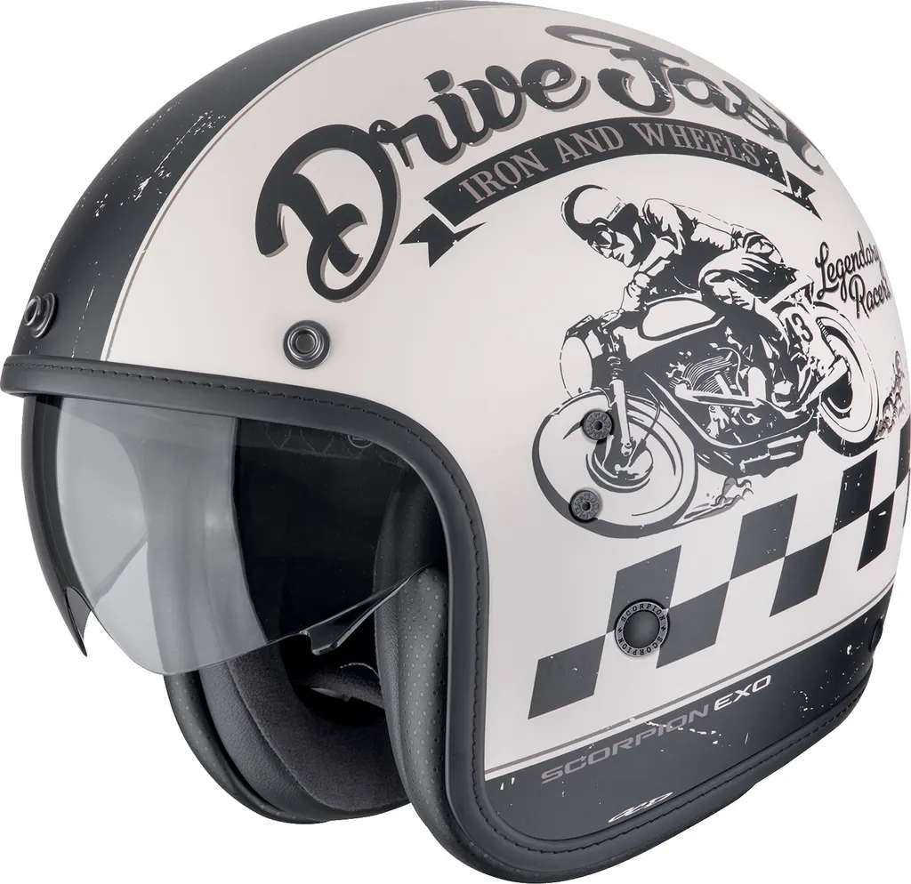 Casque jet fibre Scorpion Exo Belfast EVO Drive Fast léger et mat noir M