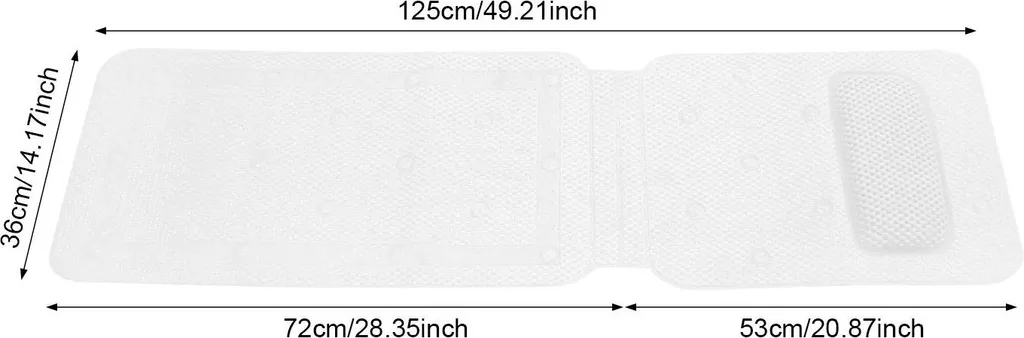 Tapis de bain antidérapant lavable en machine avec coussin nuque
