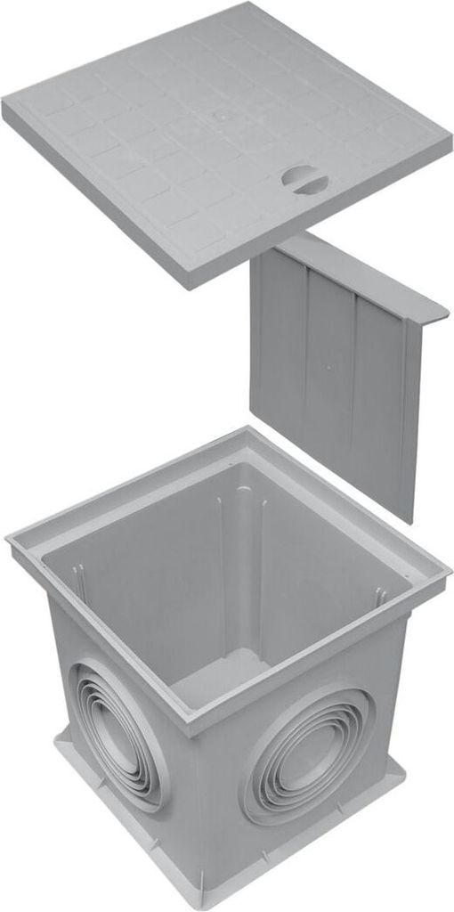 Marley Einlaufschacht 300x300mm mit Schachtdeckel + Geruchsverschluss Hofablauf Schacht