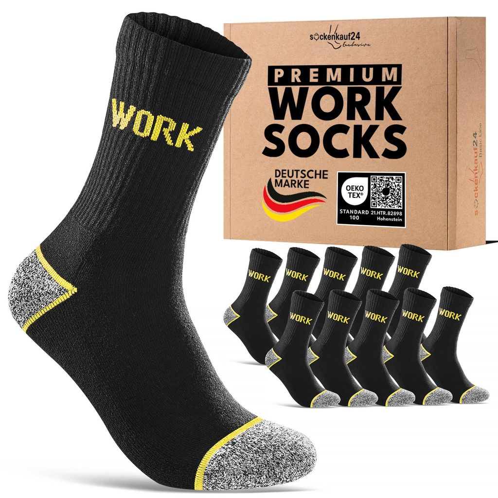 Arbeitssocken Herren Baumwolle Work Socken Premium - 70104T 39-42 20 Paar