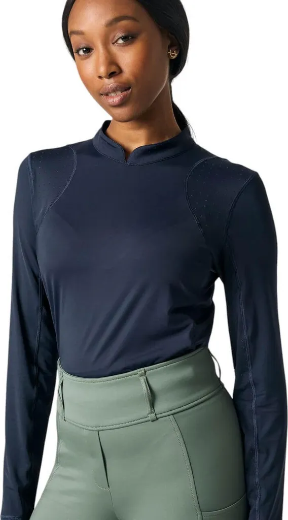 PS of Sweden Claire Airflow Top Navy XS - T-shirt Équitation Été 2025