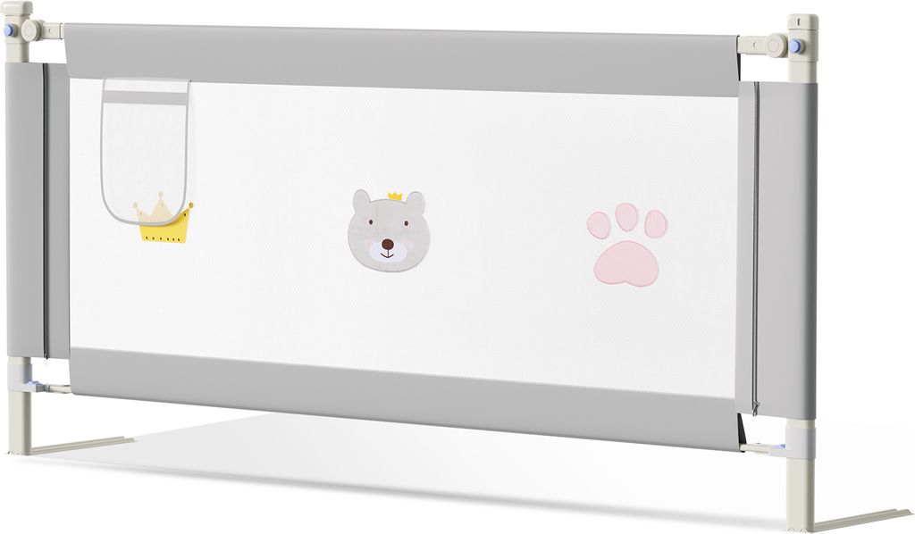 Jopassy 150cm Bettgitter Bettschutzgitter Kinderbettgitter Höhenverstellbar Babybettgitter Rausfallschutz Für Babys Und Kinder Familienbett und K...