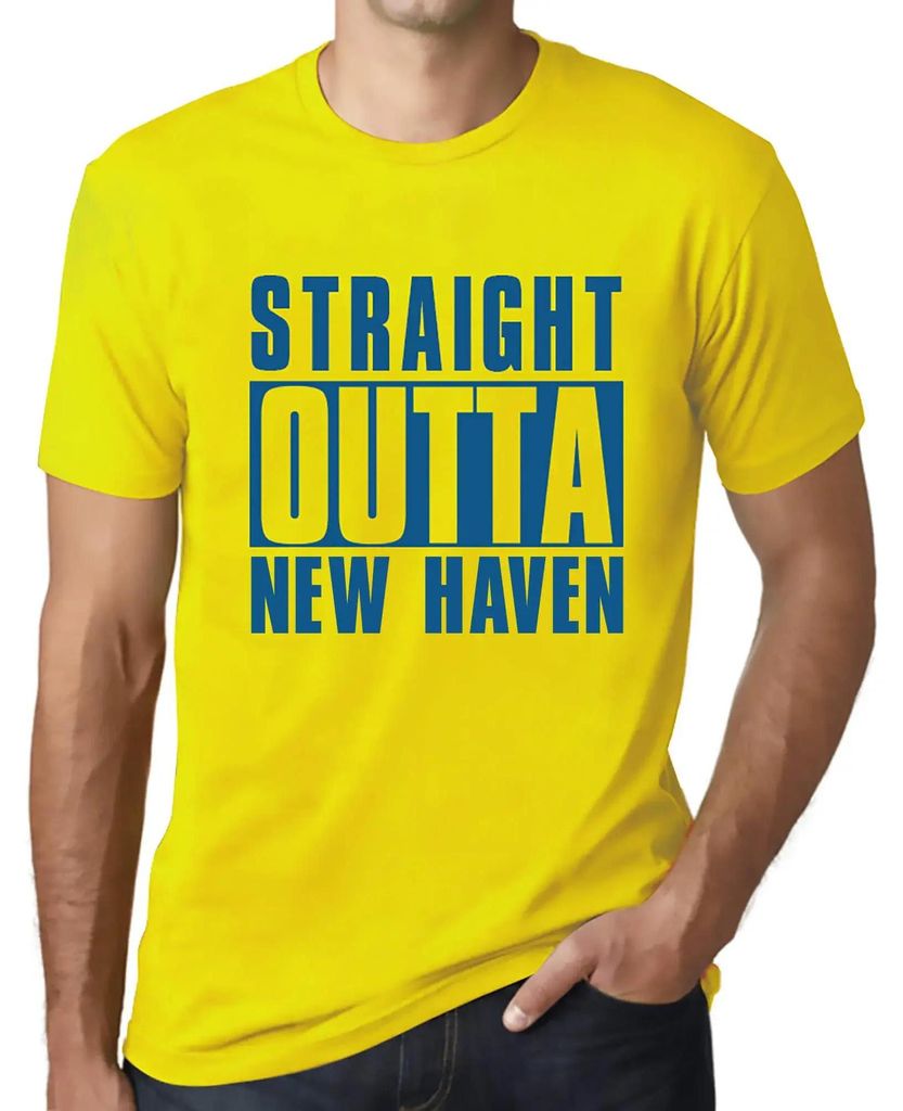 Herren Grafik T-Shirt Direkt aus New Haven – Straight Outta New Haven – Öko-Verantwortlich Vintage Jahrgang Kurzarm Lustige Druck Geburtstag G...