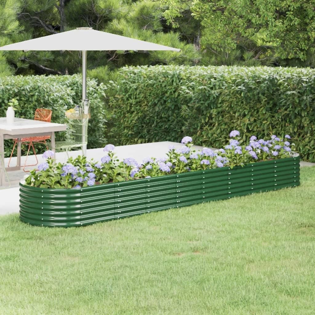 vidaXL Hochbeet Verzinkter Stahl 368x80x36 cm Grün Produktbild 