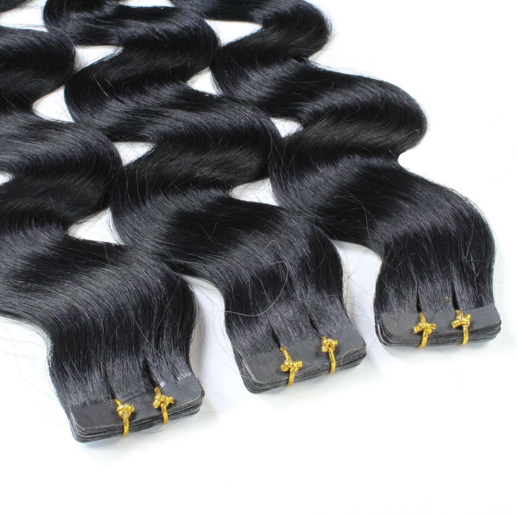 hair2heart Tape Extensions Echthaar Gewellt - 10 Tapes 2.5g Produktbild 