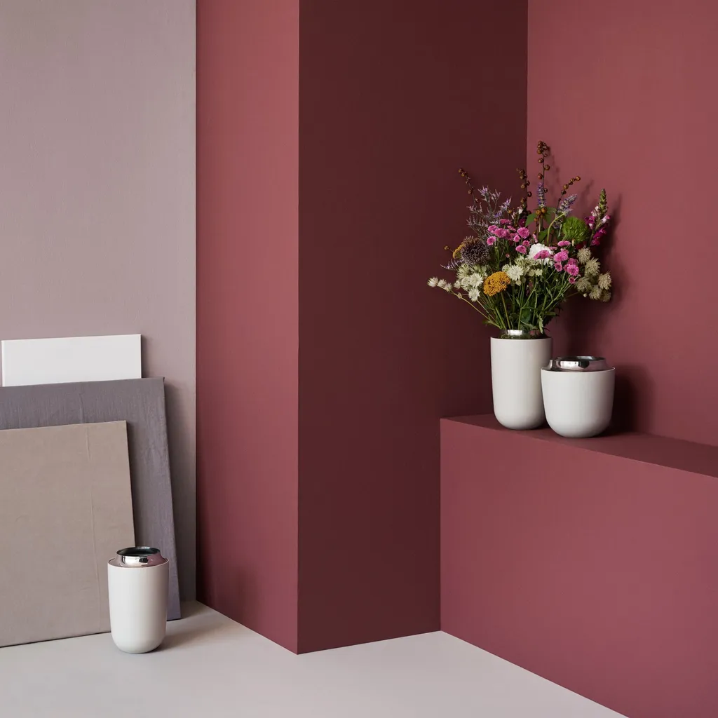 Vase Fleurs Stable et Incassable Stelton X-141 - Design Concave Sable Mat - 3