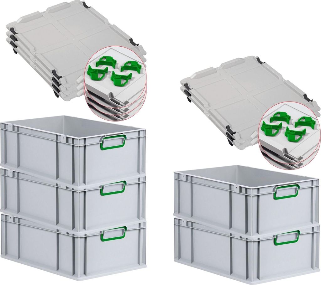 SparSet 5x Eurobox NextGen Color mit Auflagedeckel und Produktbild 