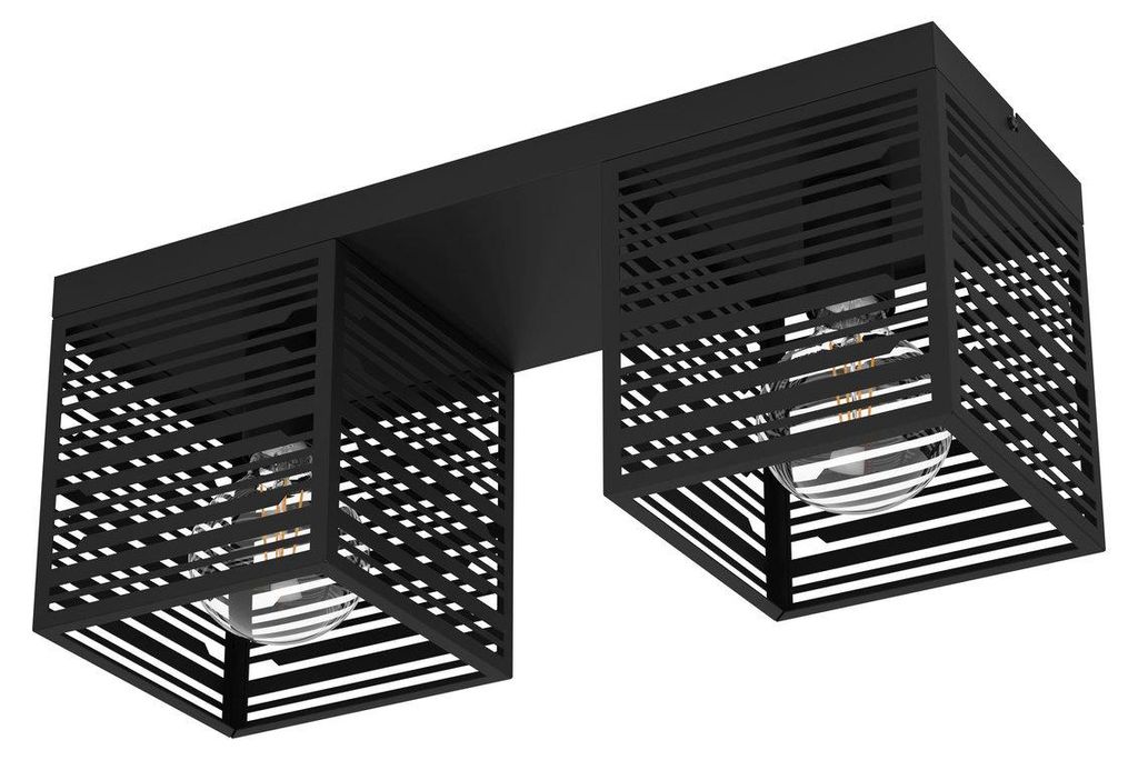 Eglo 900356 PIEDRITAS E27 2-fold plafoniera 515x180mm nero Immagine del prodotto 