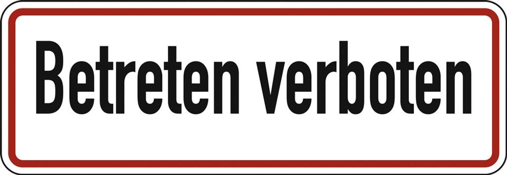 Hinweisschild, Betreten verboten, Alu, 350x120 mm