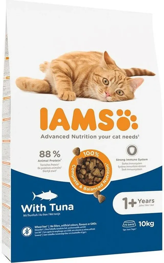Aliment Complet Chat Adulte Poisson IAMS 10kg pour l'Équilibre Quotidien