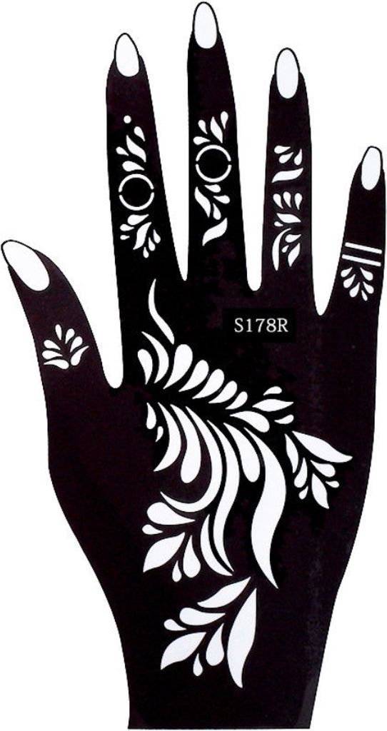 Henna Tattoo Schablone für die Rechte Hand
