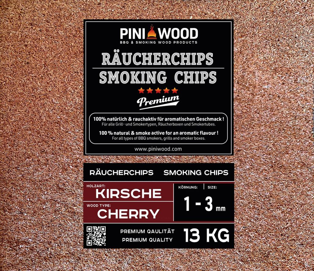 PINI 13 Kg de chips de fumage cerise 1-3 mm Smoking Chips Image du produit 