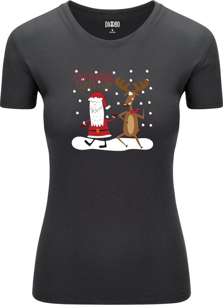 Diarbo Damen Weihnachts-T-Shirt Weihnachtsgeschenk Weihnachtstanzteam Dunkelgrau Gr.XL