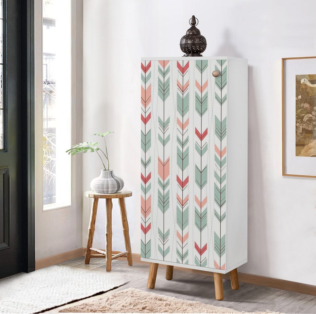 Skye Decor, Vegas - B 943, Schuhschrank, Weiß, 100 % MELAMINBESCHICHTETE SPANPLATTEN, 50 x 38 x 135 cm
